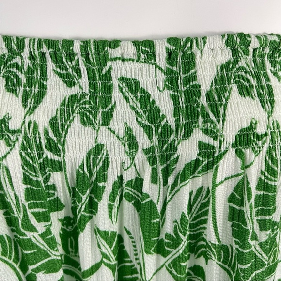 WeWoreWhat Smocked Midi Dress Size Small Vacation Resort Green Tropical Floral - Picture 4 of 13